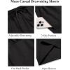 COOFANDY Men’s Casual Shorts Elastic Waist Drawstring Lightweight Dry Quick Summer Beach Shorts Black