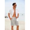 COOFANDY Men’s Casual Shorts Elastic Waist Drawstring Lightweight Summer Beach Shorts(Light Grey)