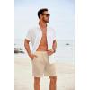 COOFANDY Men’s Casual Shorts Elastic Waist Drawstring Lightweight Summer Beach Shorts(Light Khaki)