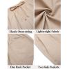 COOFANDY Men’s Casual Shorts Elastic Waist Drawstring Lightweight Summer Beach Shorts(Light Khaki)