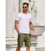 COOFANDY Mens Casual Shorts Elastic Waist Drawstring Shorts Summer Beach Linen Shorts(Army Green)