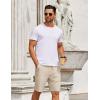 COOFANDY Mens Casual Shorts Elastic Waist Drawstring Shorts Summer Beach Linen Shorts(Beige)