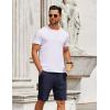 COOFANDY Mens Casual Shorts Elastic Waist Drawstring Shorts Summer Beach Linen Shorts(Dark Blue)