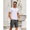 COOFANDY Mens Casual Shorts Elastic Waist Drawstring Shorts Summer Beach Linen Shorts(Dark Grey)