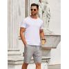 COOFANDY Mens Casual Shorts Elastic Waist Drawstring Shorts Summer Beach Linen Shorts(Light Grey)