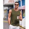 COOFANDY Men’s Casual Tank Tops 2 Pack Knit Sleeveless Lightweight Tee Muscle Basic T Shirts(Black/Army Green)