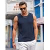 COOFANDY Men’s Casual Tank Tops 2 Pack Knit Sleeveless Lightweight Tee Muscle Basic T Shirts(Black/Navy Blue)