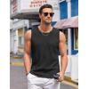 COOFANDY Men’s Casual Tank Tops 2 Pack Knit Sleeveless Lightweight Tee Muscle Basic T Shirts(Black/White)