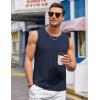 COOFANDY Men’s Casual Tank Tops 2 Pack Knit Sleeveless Lightweight Tee Muscle Basic T Shirts(Navy Blue/Light Grey)