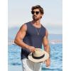 COOFANDY Men’s Casual Tank Tops 2 Pack Knit Sleeveless Lightweight Tee Muscle Basic T Shirts(Navy/Light Blue)