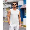 COOFANDY Men’s Casual Tank Tops 2 Pack Knit Sleeveless Lightweight Tee Muscle Basic T Shirts(White/Light Blue)