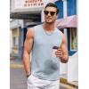 COOFANDY Men’s Casual Tank Tops 2 Pack Knit Sleeveless Lightweight Tee Muscle Basic T Shirts(White/Light Blue)