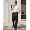 COOFANDY Men’s Classic Fit Dress Pants Flat Front Straight Formal Pants Wrinkle Free Expandable Waist Suit Pants(Black)