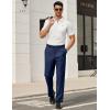 COOFANDY Men’s Classic Fit Dress Pants Flat Front Straight Formal Pants Wrinkle Free Expandable Waist Suit Pants(Blue)