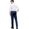 COOFANDY Men’s Classic Fit Dress Pants Flat Front Straight Formal Pants Wrinkle Free Expandable Waist Suit Pants(Blue)