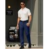 COOFANDY Men’s Classic Fit Dress Pants Flat Front Straight Formal Pants Wrinkle Free Expandable Waist Suit Pants(Blue)