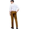 COOFANDY Men’s Classic Fit Dress Pants Flat Front Straight Formal Pants Wrinkle Free Expandable Waist Suit Pants(Brown)