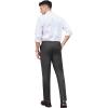 COOFANDY Men’s Classic Fit Dress Pants Flat Front Straight Formal Pants Wrinkle Free Expandable Waist Suit Pants(Dark Grey)