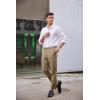 COOFANDY Men’s Classic Fit Dress Pants Flat Front Straight Formal Pants Wrinkle Free Expandable Waist Suit Pants(Khaki)