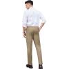 COOFANDY Men’s Classic Fit Dress Pants Flat Front Straight Formal Pants Wrinkle Free Expandable Waist Suit Pants(Khaki)