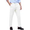 COOFANDY Men’s Classic Fit Dress Pants Flat Front Straight Formal Pants Wrinkle Free Expandable Waist Suit Pants(White)