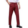 COOFANDY Men’s Classic Fit Dress Pants Flat Front Straight Formal Pants Wrinkle Free Expandable Waist Suit Pants(Wine Red)