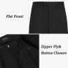 COOFANDY Men’s Classic Fit Flat Front Dress Pants No Iron Premium Casual Pants Expandable Waist Suit Pants(Black)