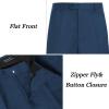 COOFANDY Men’s Classic Fit Flat Front Dress Pants No Iron Premium Casual Pants Expandable Waist Suit Pants(Blue)