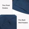 COOFANDY Men’s Classic Fit Flat Front Dress Pants No Iron Premium Casual Pants Expandable Waist Suit Pants(Blue)
