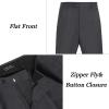 COOFANDY Men’s Classic Fit Flat Front Dress Pants No Iron Premium Casual Pants Expandable Waist Suit Pants(Dark Grey)
