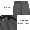 COOFANDY Men’s Classic Fit Flat Front Dress Pants No Iron Premium Casual Pants Expandable Waist Suit Pants(Grey)