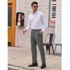 COOFANDY Men’s Classic Fit Flat Front Dress Pants No Iron Premium Casual Pants Expandable Waist Suit Pants(Grey)