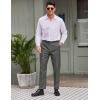 COOFANDY Men’s Classic Fit Flat Front Dress Pants No Iron Premium Casual Pants Expandable Waist Suit Pants(Grey)