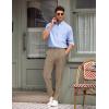 COOFANDY Men’s Classic Fit Flat Front Dress Pants No Iron Premium Casual Pants Expandable Waist Suit Pants(Khaki)