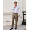 COOFANDY Men’s Classic Fit Flat Front Dress Pants No Iron Premium Casual Pants Expandable Waist Suit Pants(Khaki)