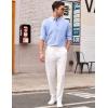 COOFANDY Men’s Classic Fit Flat Front Dress Pants No Iron Premium Casual Pants Expandable Waist Suit Pants(White)