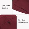 COOFANDY Men’s Classic Fit Flat Front Dress Pants No Iron Premium Casual Pants Expandable Waist Suit Pants(Wine Red)