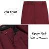 COOFANDY Men’s Classic Fit Flat Front Dress Pants No Iron Premium Casual Pants Expandable Waist Suit Pants(Wine Red)