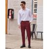 COOFANDY Men’s Classic Fit Flat Front Dress Pants No Iron Premium Casual Pants Expandable Waist Suit Pants(Wine Red)