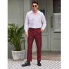 COOFANDY Men’s Classic Fit Flat Front Dress Pants No Iron Premium Casual Pants Expandable Waist Suit Pants(Wine Red)