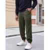 COOFANDY Men’s Corduroy Pants Casual Drawstring Trousers Elastic Waist Fashion Tapered Streetwear Joggers with Pockets(Army Green)