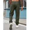COOFANDY Men’s Corduroy Pants Casual Drawstring Trousers Elastic Waist Fashion Tapered Streetwear Joggers with Pockets(Army Green)