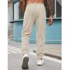 COOFANDY Men’s Corduroy Pants Casual Drawstring Trousers Elastic Waist Fashion Tapered Streetwear Joggers with Pockets(Beige)