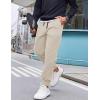 COOFANDY Men’s Corduroy Pants Casual Drawstring Trousers Elastic Waist Fashion Tapered Streetwear Joggers with Pockets(Beige)