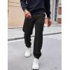 COOFANDY Men’s Corduroy Pants Casual Drawstring Trousers Elastic Waist Fashion Tapered Streetwear Joggers with Pockets(Black)