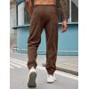COOFANDY Men’s Corduroy Pants Casual Drawstring Trousers Elastic Waist Fashion Tapered Streetwear Joggers with Pockets(Brown)