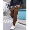 COOFANDY Men’s Corduroy Pants Casual Drawstring Trousers Elastic Waist Fashion Tapered Streetwear Joggers with Pockets(Brown)