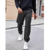 COOFANDY Men’s Corduroy Pants Casual Drawstring Trousers Elastic Waist Fashion Tapered Streetwear Joggers with Pockets(Dark Grey)