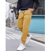 COOFANDY Men’s Corduroy Pants Casual Drawstring Trousers Elastic Waist Fashion Tapered Streetwear Joggers with Pockets(Ginger Yellow)