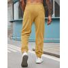 COOFANDY Men’s Corduroy Pants Casual Drawstring Trousers Elastic Waist Fashion Tapered Streetwear Joggers with Pockets(Ginger Yellow)